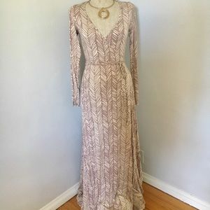 Rachel Pally long wrap taupe ladder dress